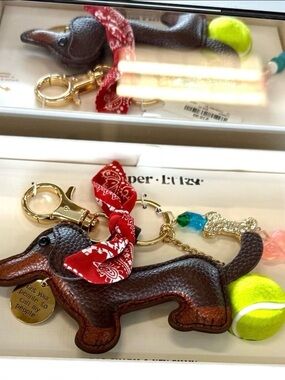 Piper DACHSHUND Dog LARGE Keychain with Red Bandana